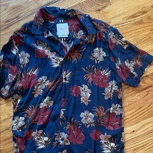 Denim & Flower Navy Floral Button Down Shirt